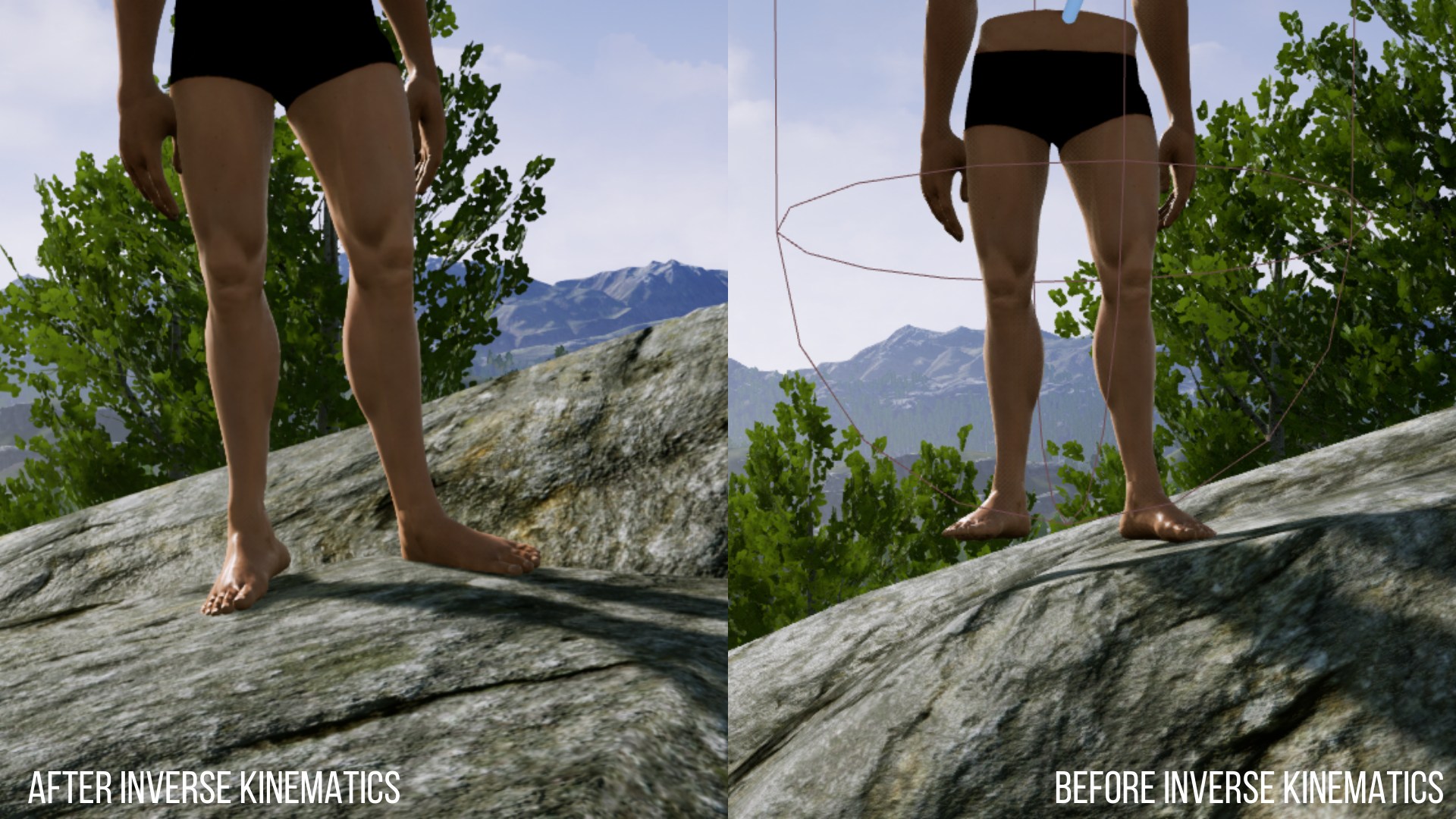 Before and after inverse kinematics